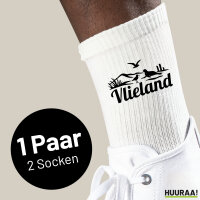Socken Vlieland Niederlande Größe 37/46 White Motiv Tennissocken