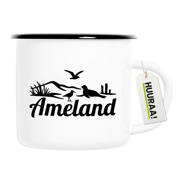 Emaille Tasse Ameland Niederlande 300ml Vintage Emaille Becher