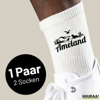 Socken Ameland Niederlande Größe 37/46 White Motiv Tennissocken