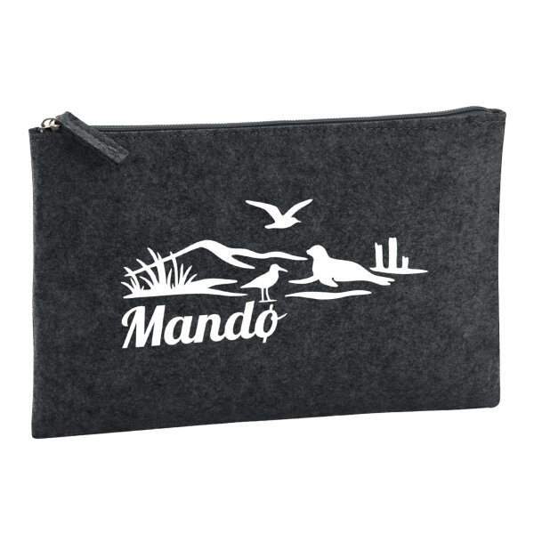 Kulturbeutel Mandø Dänemark 1 Liter Filz Charcoal Kosmetiktasche