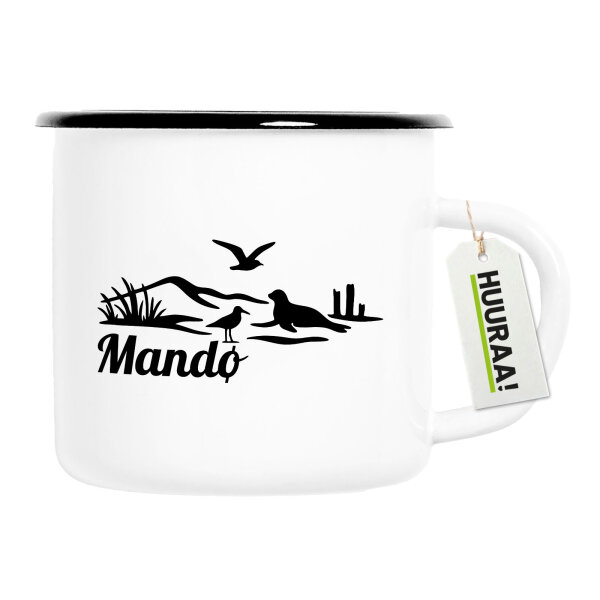 Emaille Tasse Mandø Dänemark 300ml Vintage Emaille Becher