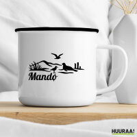 Emaille Tasse Mandø Dänemark 300ml Vintage Emaille Becher