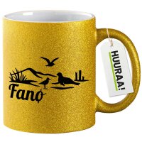 Glitzertasse Fan&oslash; D&auml;nemark 330ml