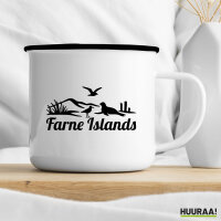 Emaille Tasse Farne Islands Vereinigtes Königreich 300ml Vintage Emaille Becher