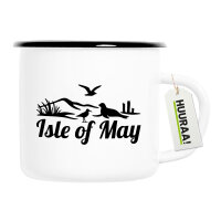 Emaille Tasse Isle of May Vereinigtes Königreich 300ml Vintage Emaille Becher