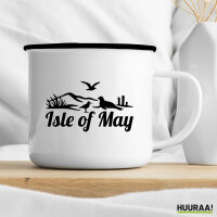 Emaille Tasse Isle of May Vereinigtes Königreich 300ml Vintage Emaille Becher