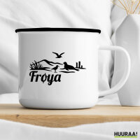 Emaille Tasse Frøya Norwegen 300ml Vintage Emaille Becher