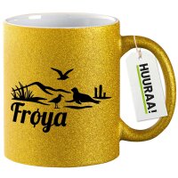 Glitzertasse Frøya Norwegen 330ml
