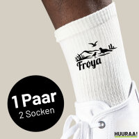 Socken Frøya Norwegen Größe 37/46 White Motiv Tennissocken
