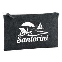 Kulturbeutel Santorini Griechenland 1 Liter Filz Charcoal Kosmetiktasche