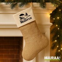 Weihnachtsstrumpf Mallorca Spanien Beige