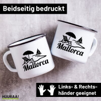 Emaille Tasse Mallorca Spanien 300ml Vintage Emaille Becher