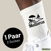 Socken Mallorca Spanien Größe 37/46 White Motiv Tennissocken