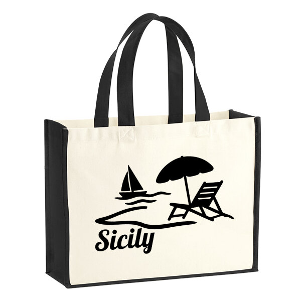 Jutetasche Sicily Italien 21 Liter Black