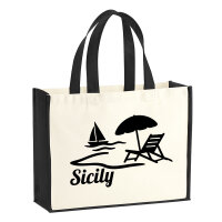 Jutetasche Sicily Italien 21 Liter Black