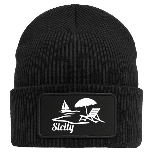Beanie Sicily Italien Black Mütze
