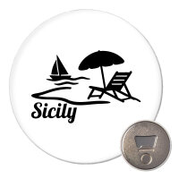 Magnet Sicily Italien 59mm Kühlschrankmagnet Flaschenöffner
