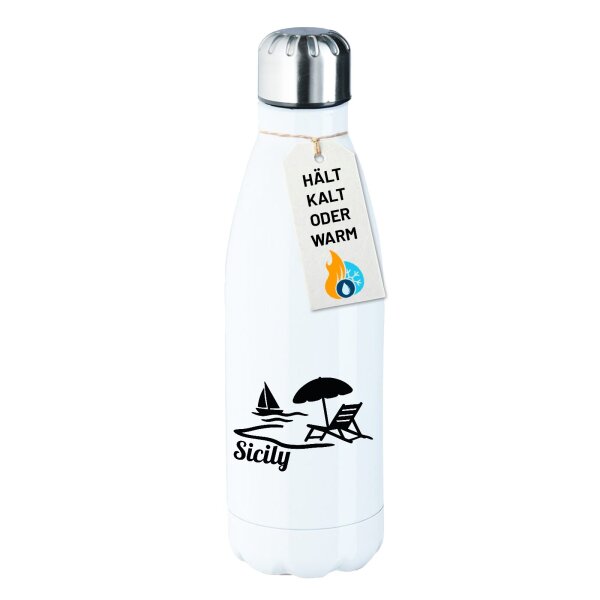 Edelstahl-Trinkflasche Sicily Italien 500ml Wasserflasche