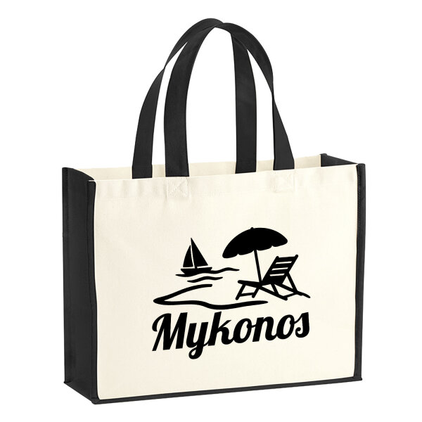 Jutetasche Mykonos Griechenland 21 Liter Black