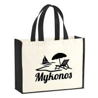 Jutetasche Mykonos Griechenland 21 Liter Black