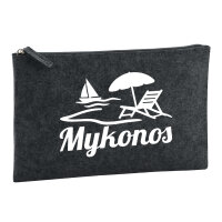 Kulturbeutel Mykonos Griechenland 1 Liter Filz Charcoal...