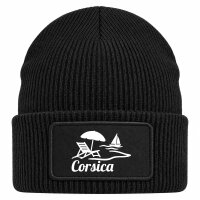 Beanie mit Patch Corsica Frankreich Black