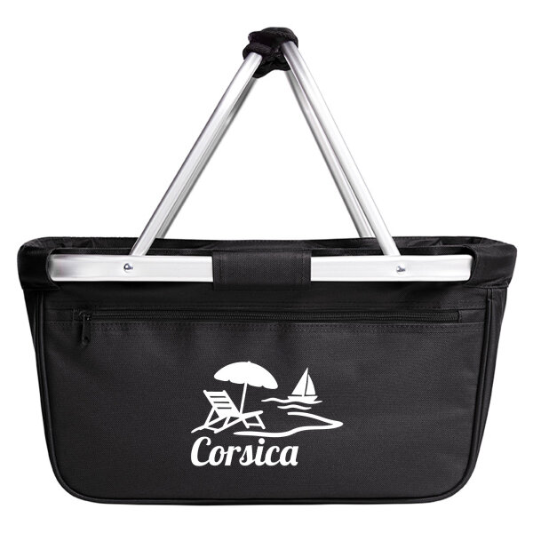 Einkaufskorb faltbar Corsica Frankreich 20 Liter Tragekorb Black