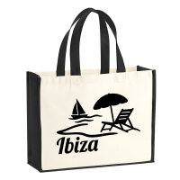 Jutetasche Ibiza Spanien 21 Liter Black