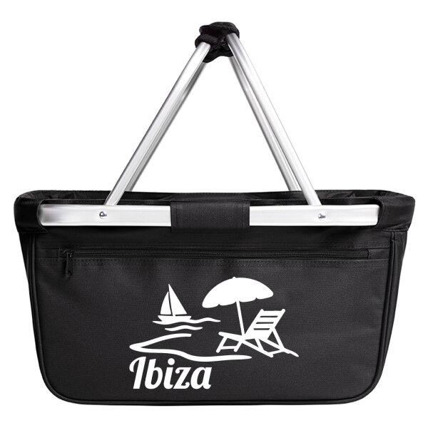 Einkaufskorb faltbar Ibiza Spanien 20 Liter Tragekorb Black