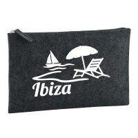 Kulturbeutel Ibiza Spanien 1 Liter Filz Charcoal...