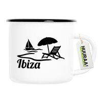 Emaille Tasse Ibiza Spanien 300ml Vintage Emaille Becher