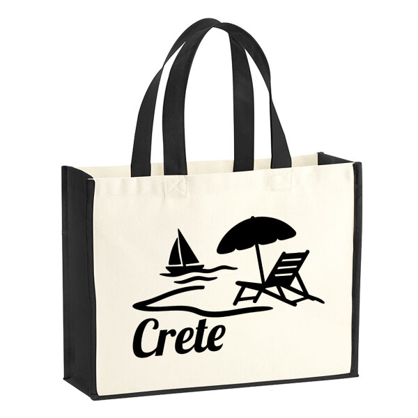 Jutetasche Crete Griechenland 21 Liter Black
