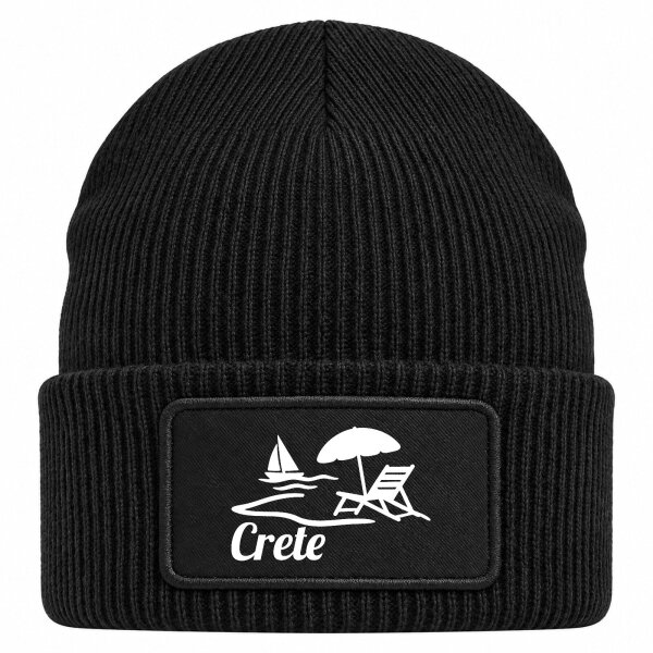 Beanie mit Patch Crete Griechenland Black
