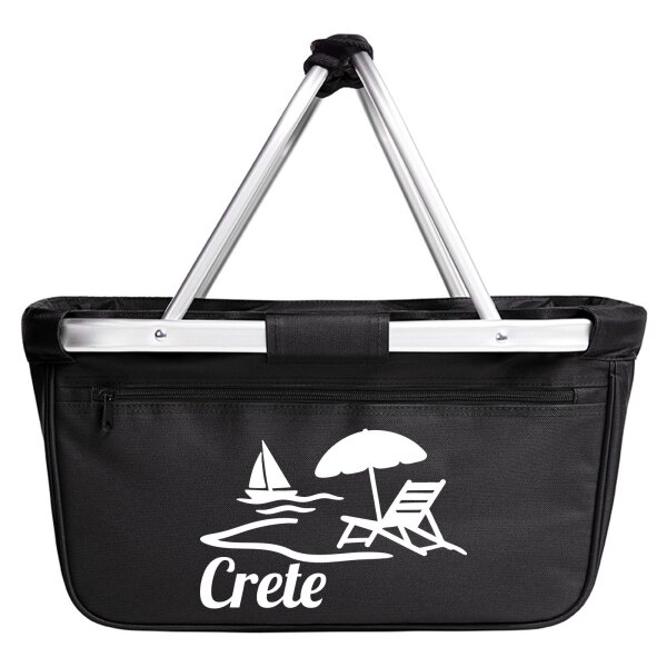 Einkaufskorb faltbar Crete Griechenland 20 Liter Tragekorb Black