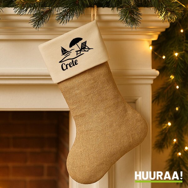 Weihnachtsstrumpf Crete Griechenland Beige