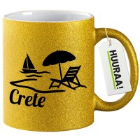 Glitzertasse Crete Griechenland 330ml
