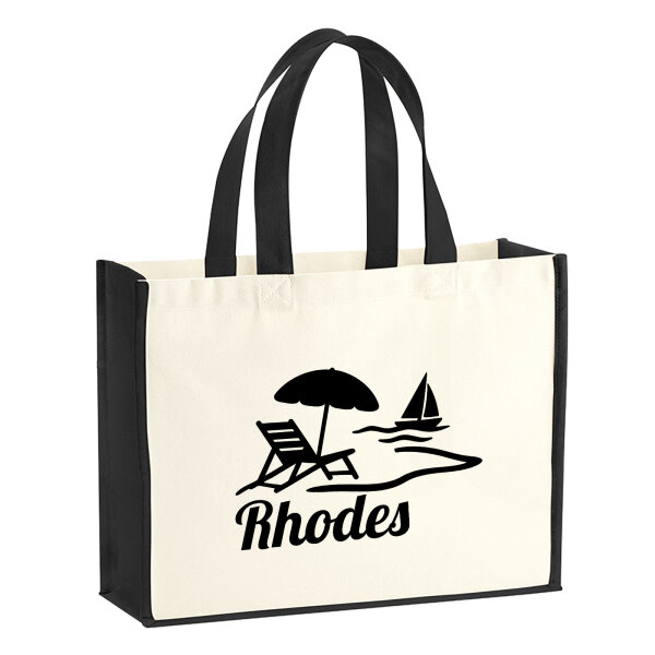 Jutetasche Rhodes Griechenland 21 Liter Black