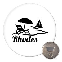 Magnet Rhodes Griechenland 59mm Kühlschrankmagnet Flaschenöffner