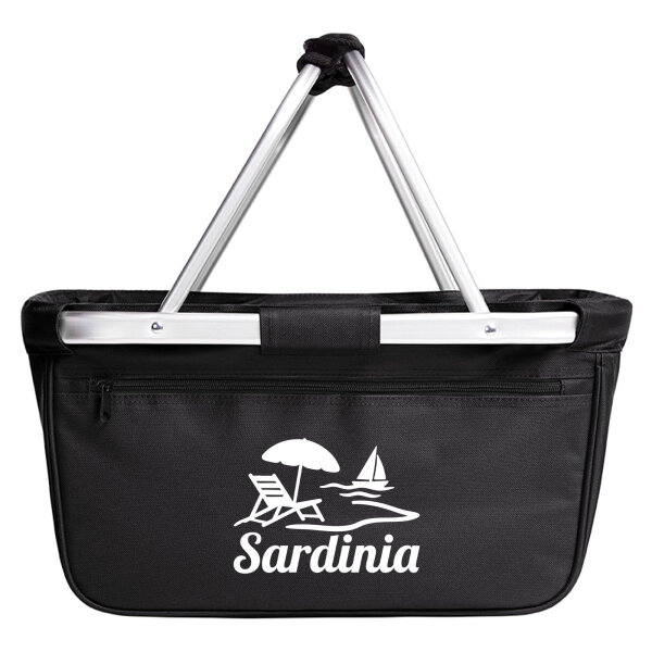 Einkaufskorb faltbar Sardinia Italien 20 Liter Tragekorb Black