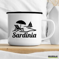 Emaille Tasse Sardinia Italien 300ml Vintage Emaille Becher