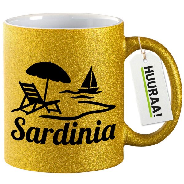 Glitzertasse Sardinia Italien 330ml