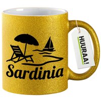 Glitzertasse Sardinia Italien 330ml