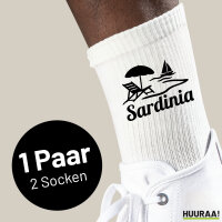 Socken Sardinia Italien Größe 37/46 White Motiv Tennissocken