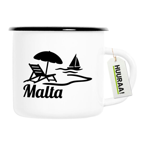Emaille Tasse Malta Malta 300ml Vintage Emaille Becher