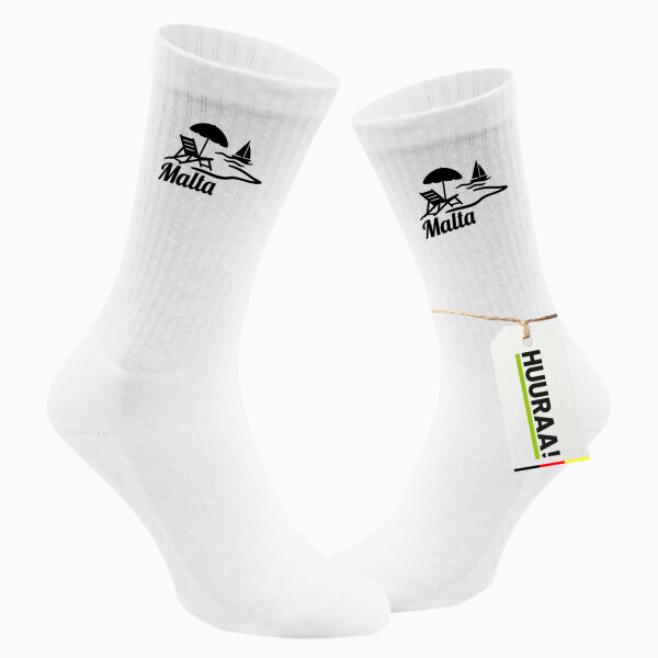 Socken Malta Malta Größe 37/46 White Motiv Tennissocken