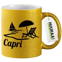 Glitzertasse Capri Italien 330ml