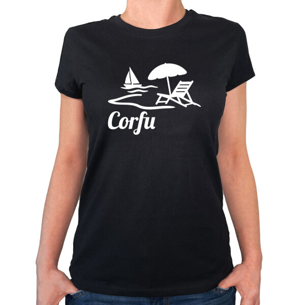 Damen T-Shirt Corfu Griechenland Größe XS-XXL