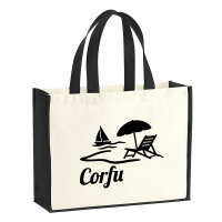 Jutetasche Corfu Griechenland 21 Liter Black