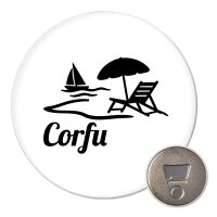 Magnet Corfu Griechenland 59mm Kühlschrankmagnet Flaschenöffner