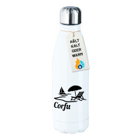 Edelstahl-Trinkflasche Corfu Griechenland 500ml...